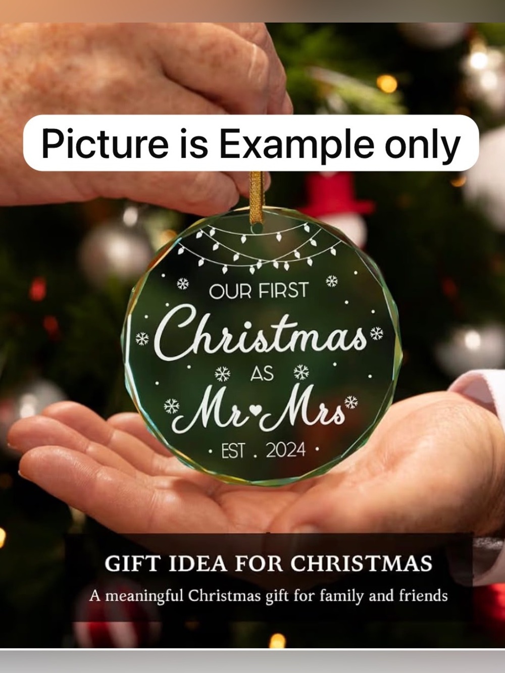 Free w/purchase - Our First Christmas as Mr & Mrs 2024 Personalized Ornament